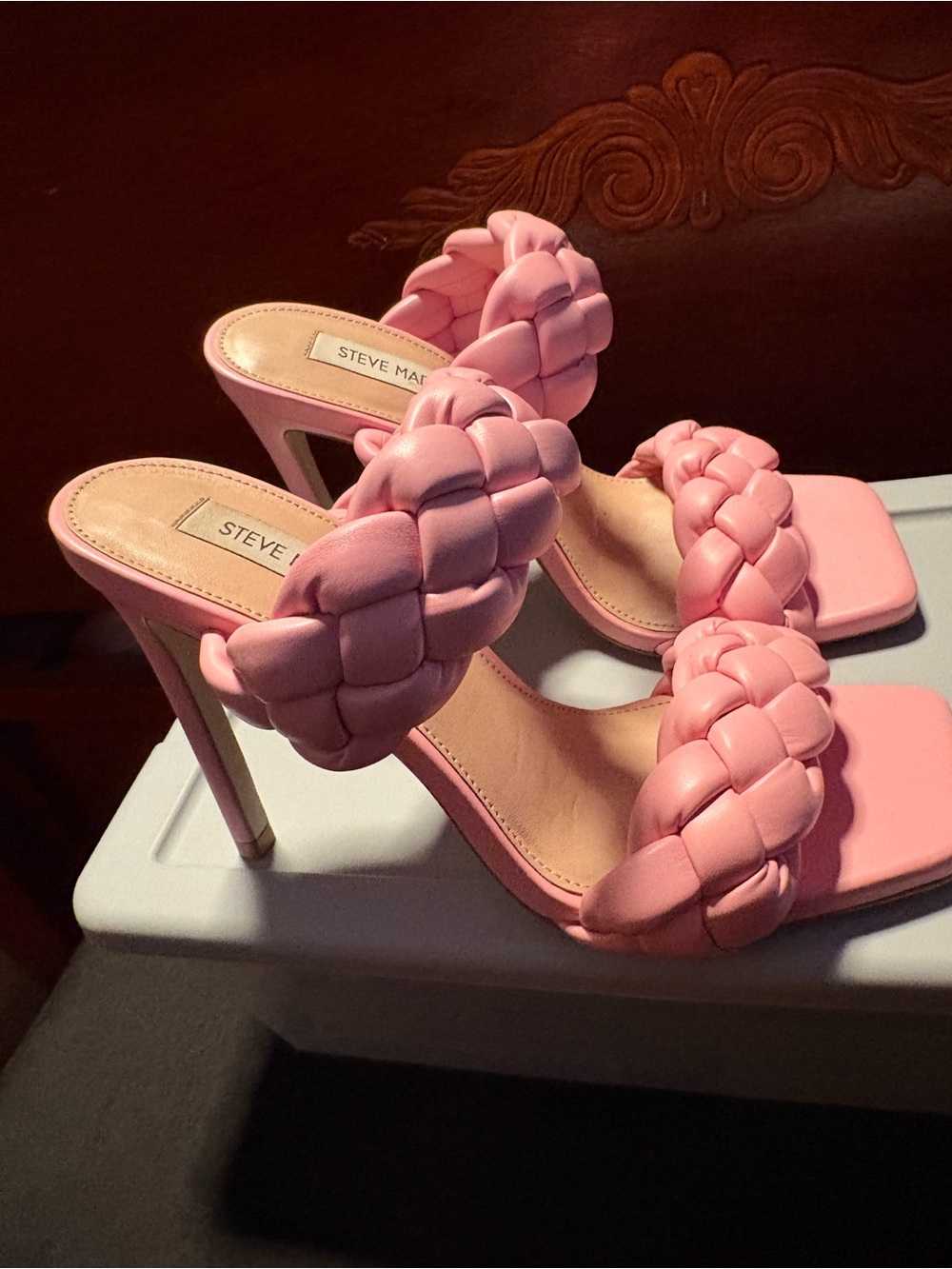 Steve Madden Braided Pink Slide Mules
